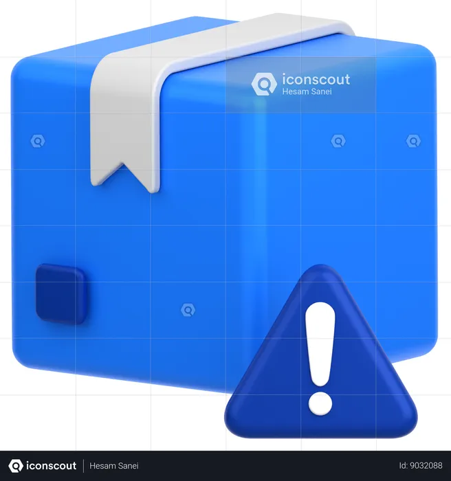 Caja con alerta  3D Icon