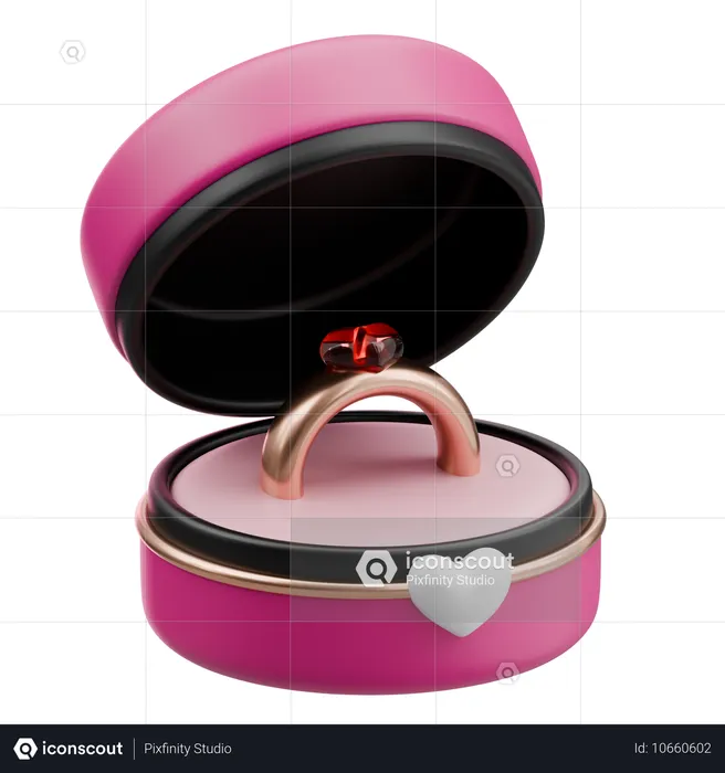 Caja de anillos de amor  3D Icon