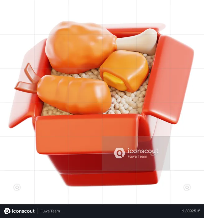 Caja de arroz  3D Icon