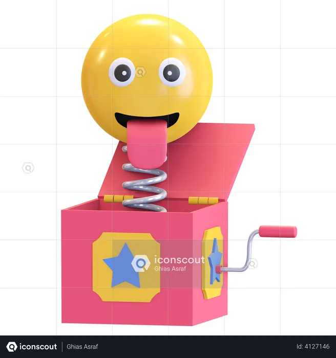 Caja de broma de sonrisa  3D Illustration