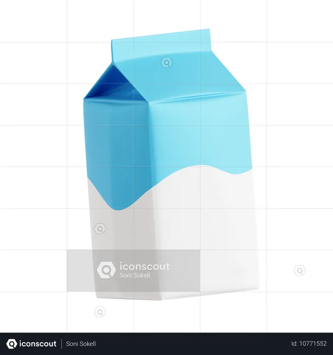 Caja de cartón de leche  3D Icon