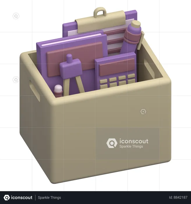 Caja de cartón resignada  3D Icon