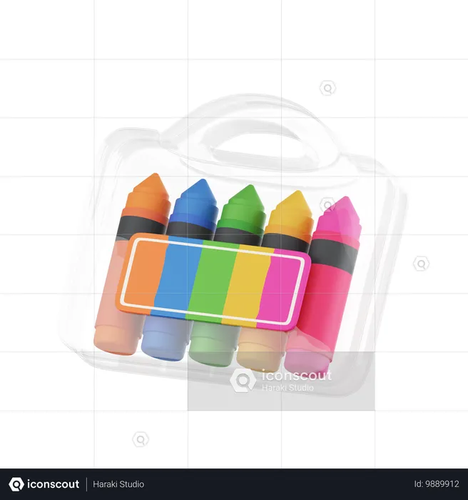 Caja de crayones  3D Icon