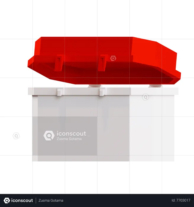 Caja de hielo roja  3D Icon