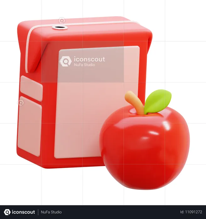 Caja de jugo de manzana  3D Icon