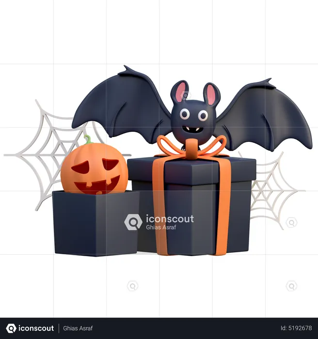 Caja de regalo de halloween  3D Icon