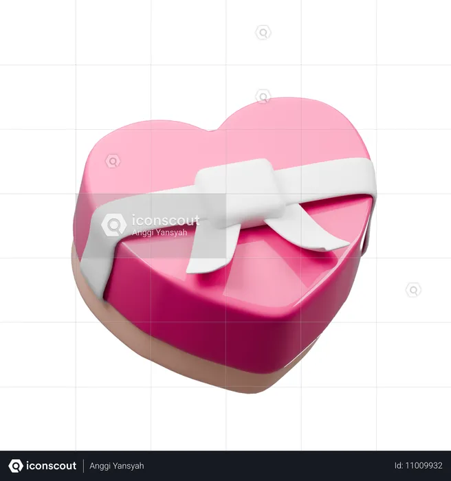 Caja de regalo de san valentín  3D Icon