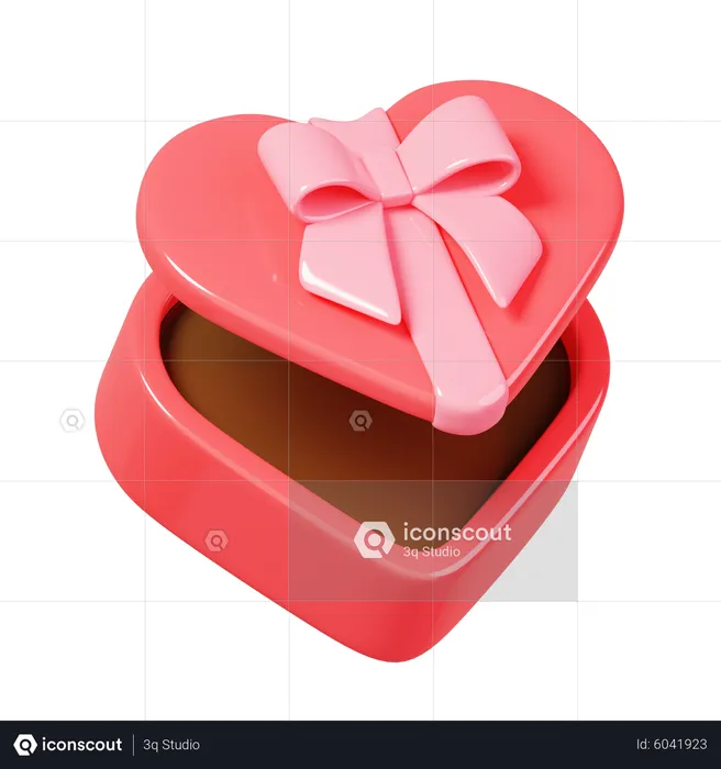 Caja de regalo en forma de corazón  3D Icon