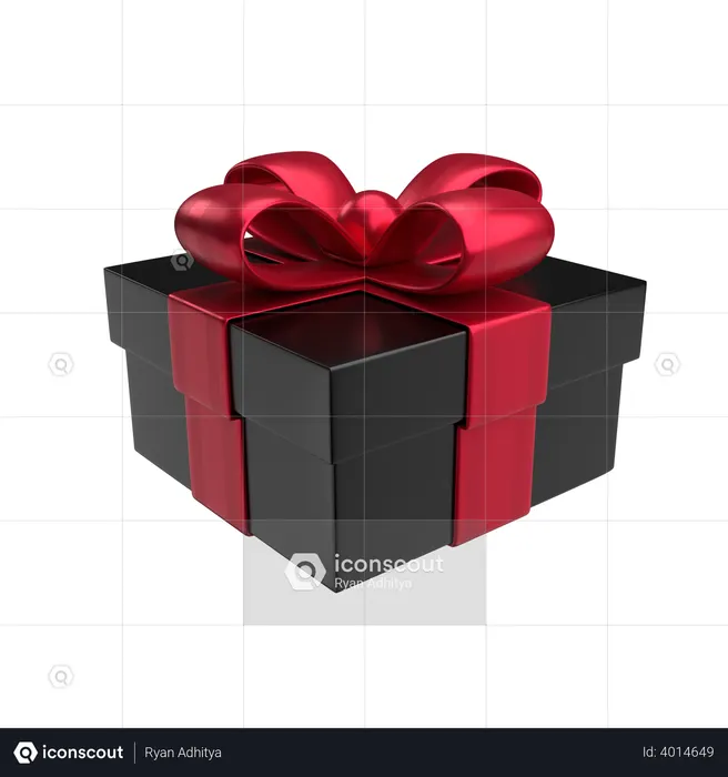 Caja de regalo negra premium  3D Icon