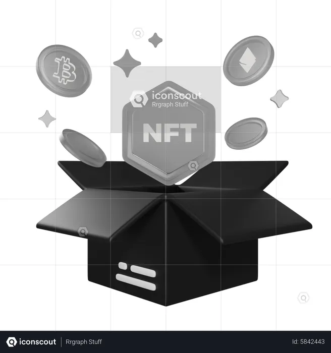 Caja de tarjeta nft  3D Icon