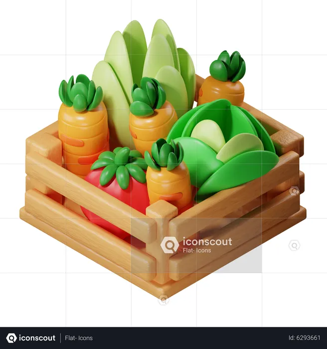 Caja de verduras  3D Icon