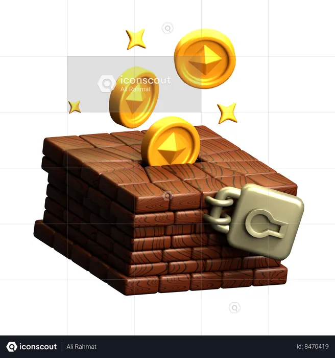 Caja del tesoro  3D Icon