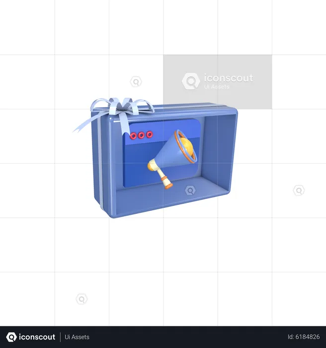 Caja de regalo de anuncio social  3D Icon