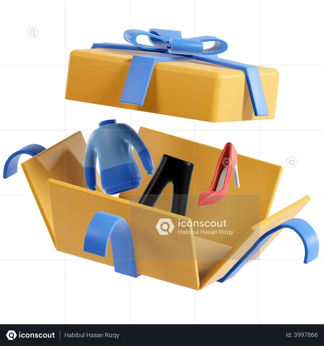 Caja de regalo de entrega abierta  3D Illustration