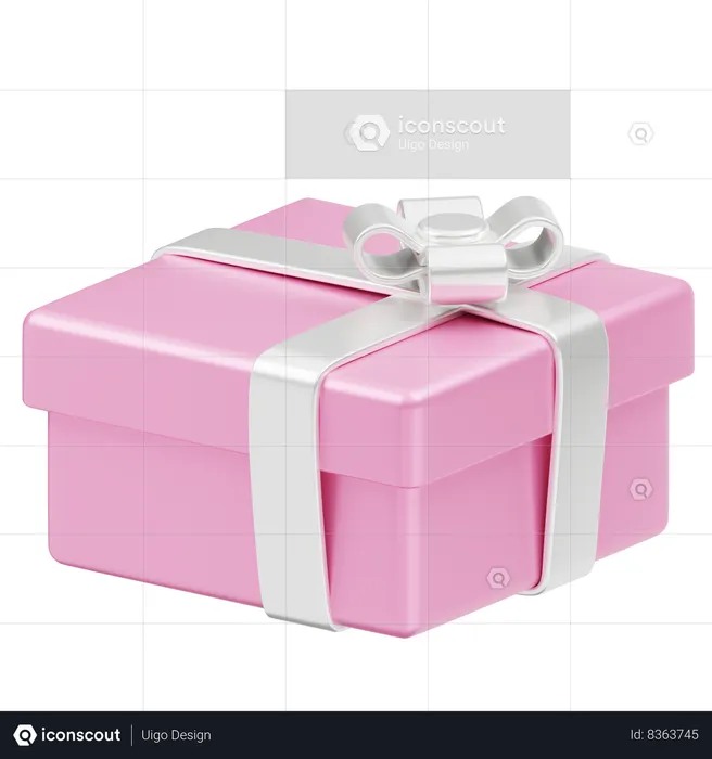 Caja de regalo Navidad rosa  3D Icon