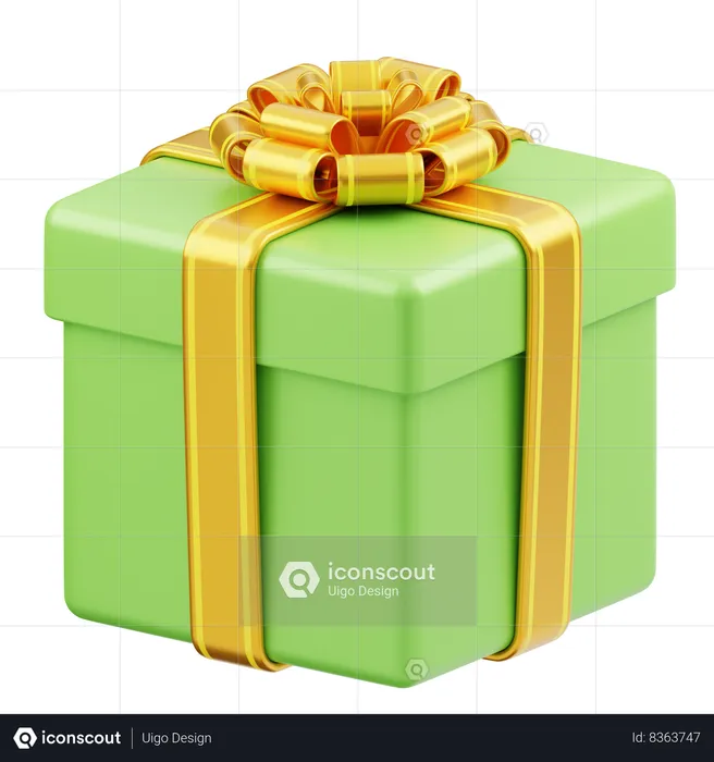 Caja De Regalo Navidad Verde  3D Icon