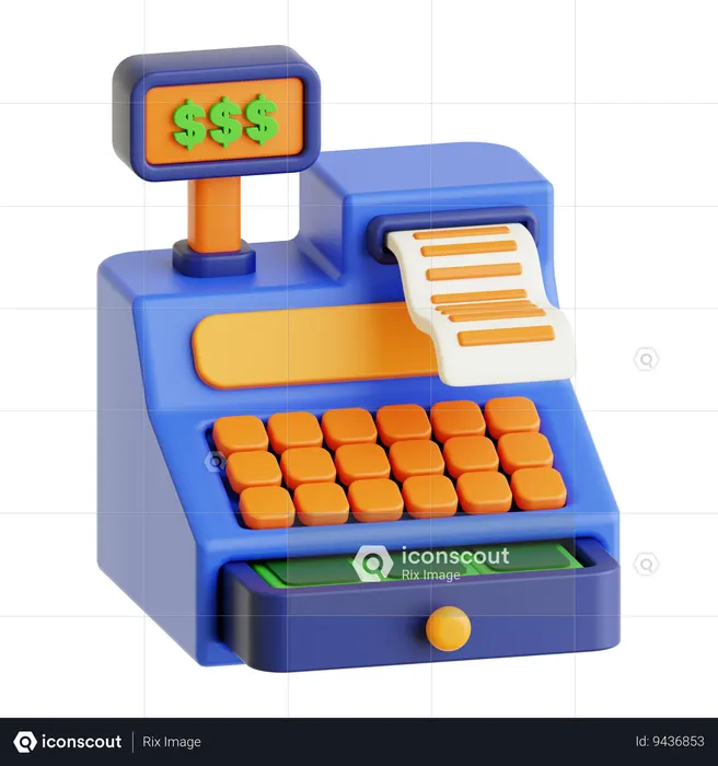 Caja registradora  3D Icon