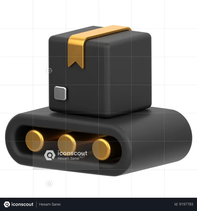 Caja en transportador  3D Icon