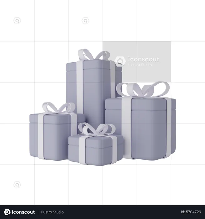 Cajas de regalo de santa  3D Icon