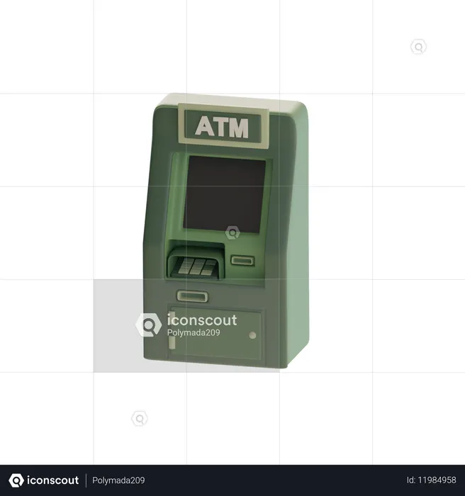 Cajero automático  3D Icon