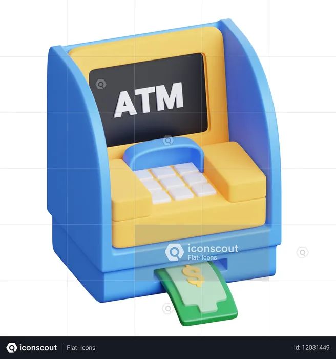 Cajero automático  3D Icon