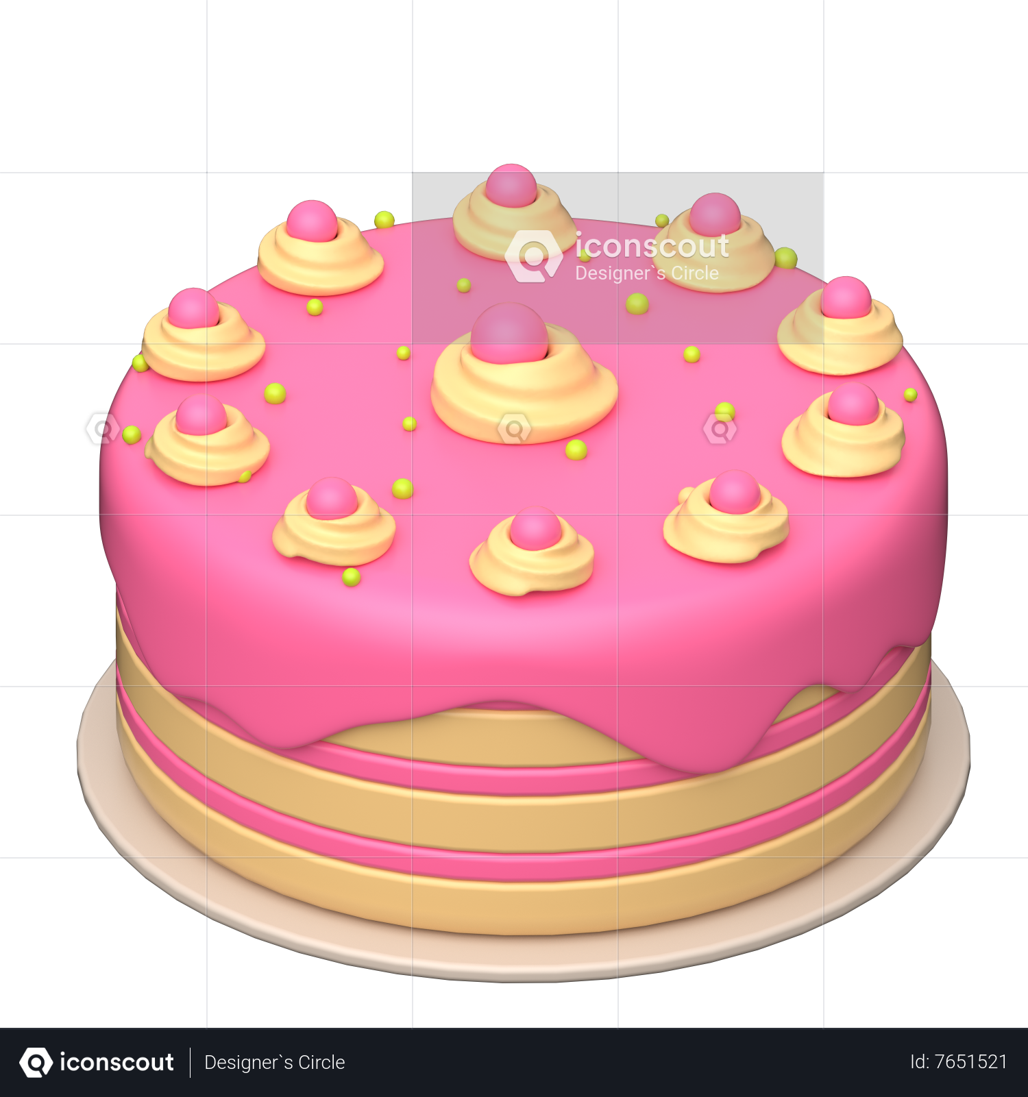 birthday cake 3D Model in Sweets 3DExport