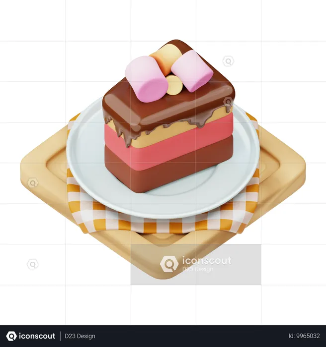 ケーキ マシュマロ  3D Icon