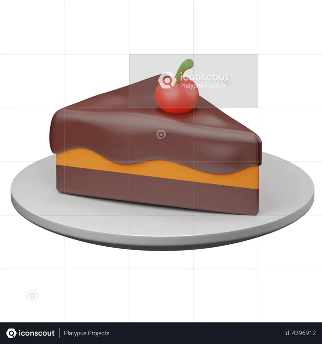 Cake Piece  3D Illustration