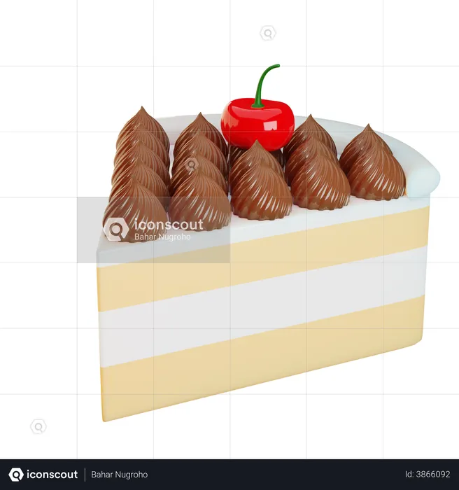 Cake Slice  3D Illustration