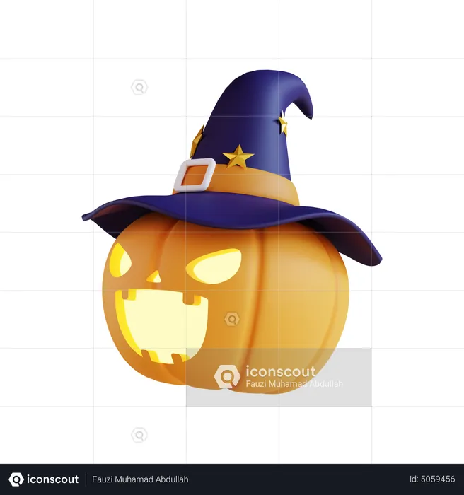 Calabaza con sombrero  3D Icon