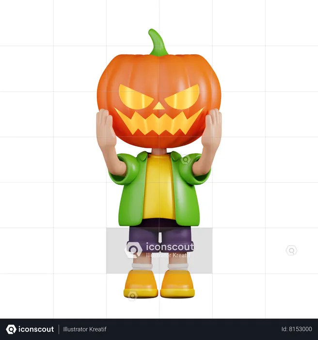 La calabaza tiene un Halloween  3D Illustration