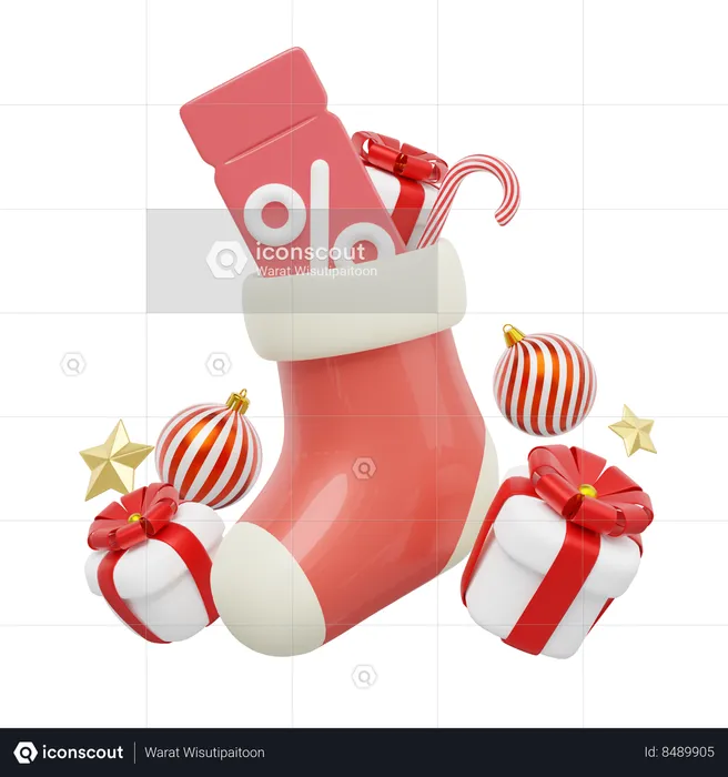 Calcetín de navidad  3D Icon