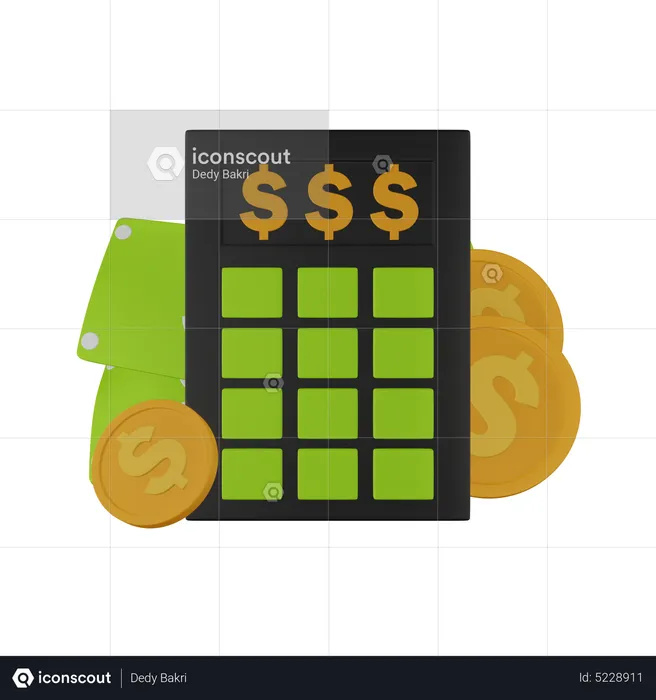 Calcul d'argent  3D Icon