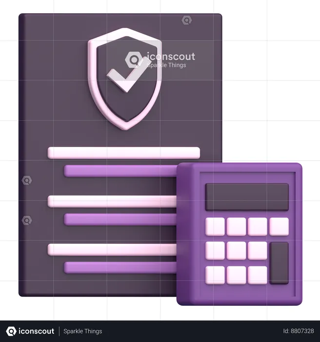 Calcul d'assurance  3D Icon