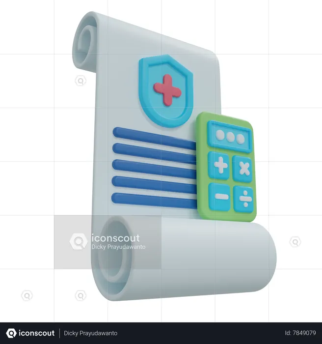 Calcul d'assurance  3D Icon