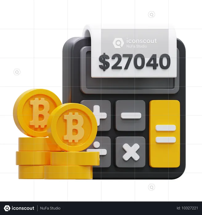 Calcul de bitcoins  3D Icon