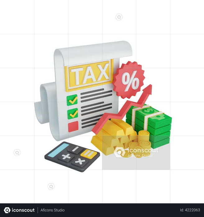 Calcul de la taxe  3D Illustration