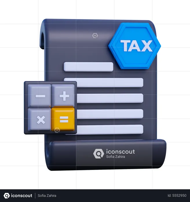 Calcul de la taxe  3D Icon