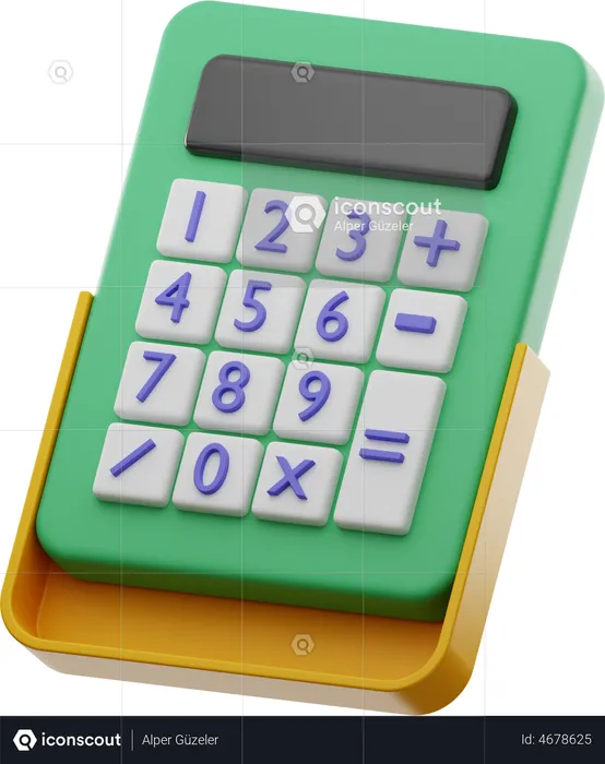 Calculadora financiera  3D Illustration