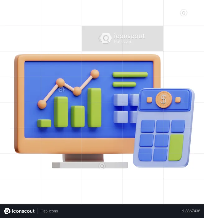 Calculate Finances  3D Icon