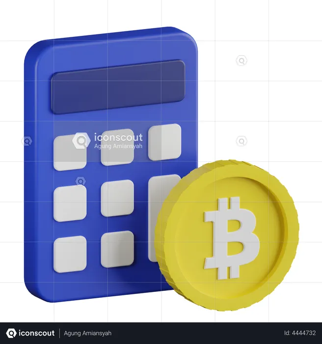 Calculateur de bitcoins  3D Illustration