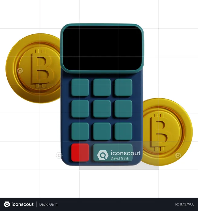 Calculating Bitcoin Value  3D Icon