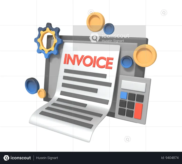 Calculating business invoice  3D Icon