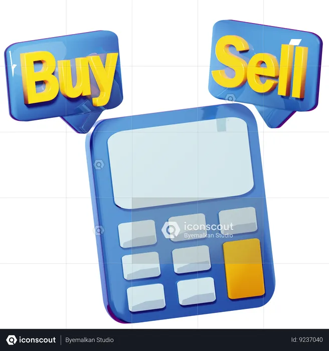 Calculating Buy And Sell  3D Icon