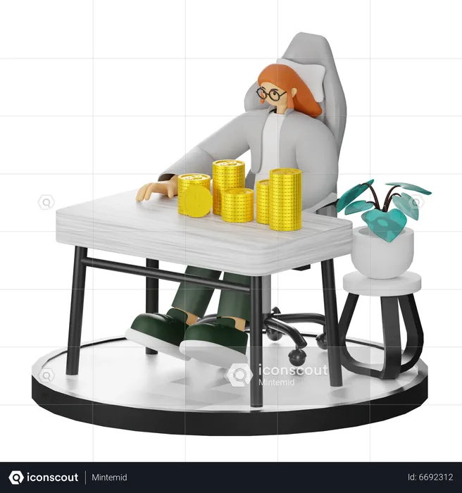 Calculating Earnings  3D Illustration