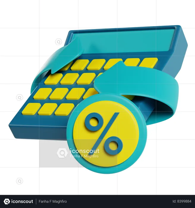 Calculator And Percentage Icon  3D Icon