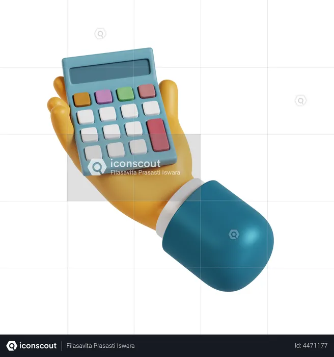 Calculator Holding Hand Gesture  3D Illustration