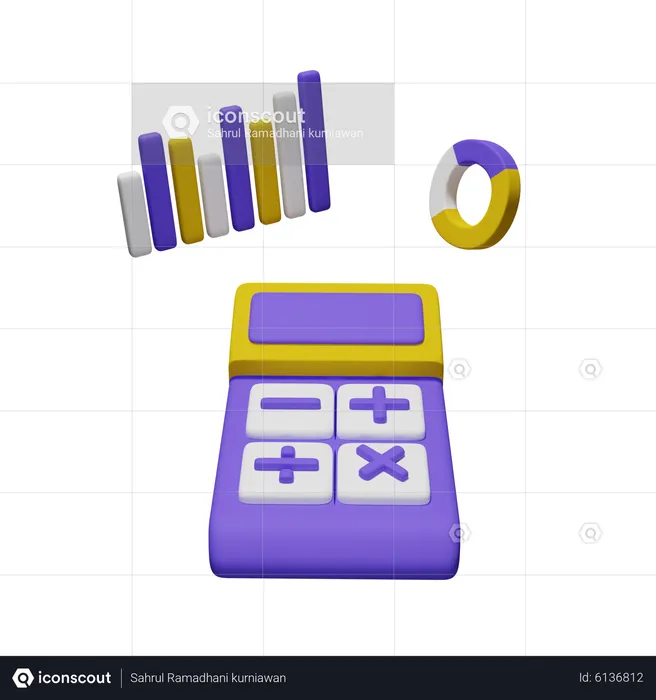 Calculator With Chart  3D Icon