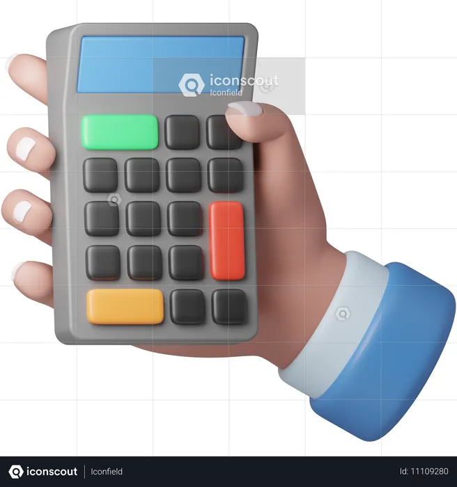 Tenir la calculatrice  3D Icon