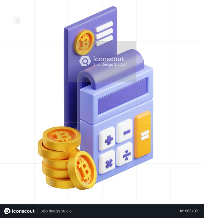 Cálculo de bitcoins  3D Icon